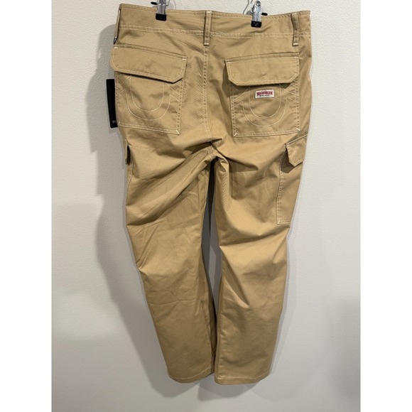 True Religion Cargo Pants Men's 32 Travertine Cotton Relaxed Fit Utility Pockets - Picture 2 of 11